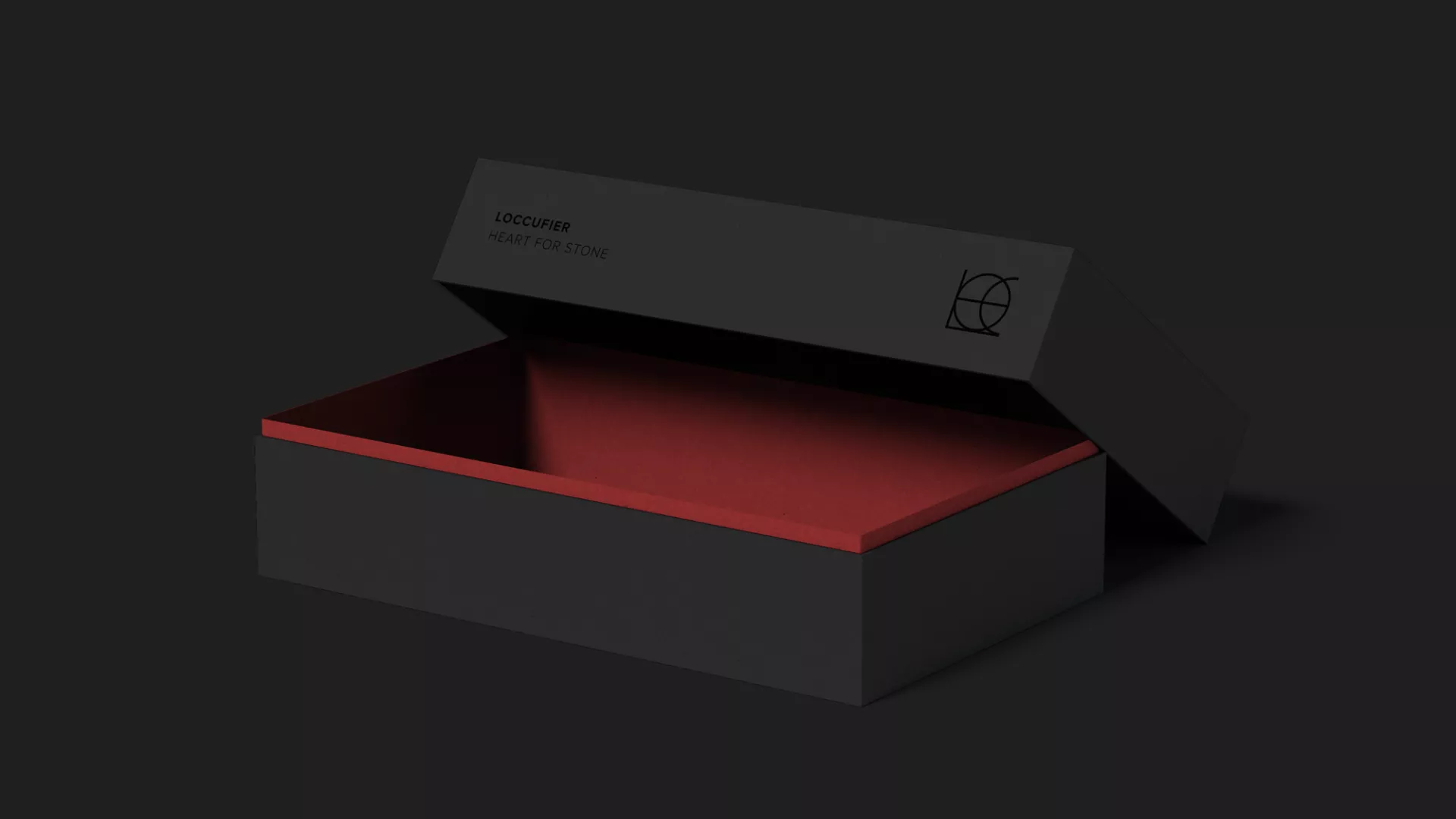 Tegels Loccufier mock-up van een bedrukte doos