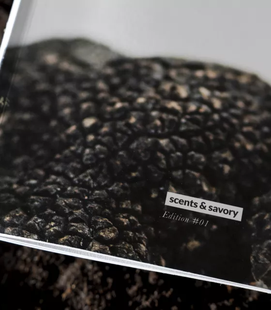 Dit is een foto van het drukwerk voor Truffel Scents & Savory