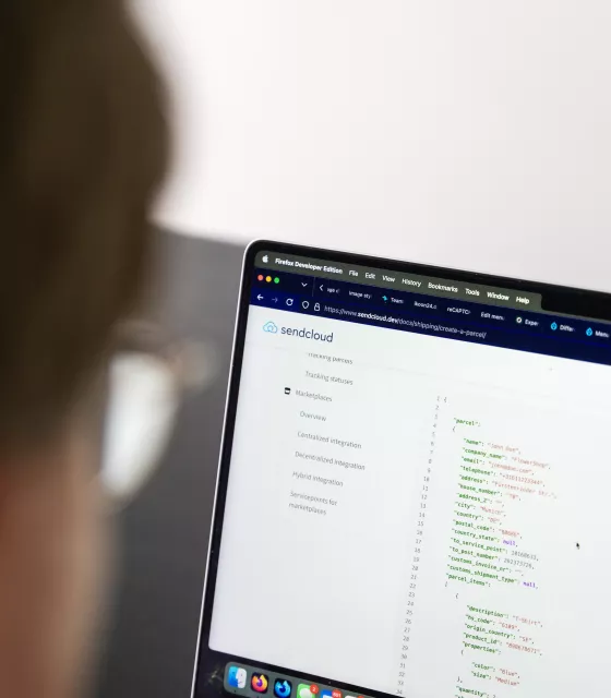 Detail van een pagina met code 