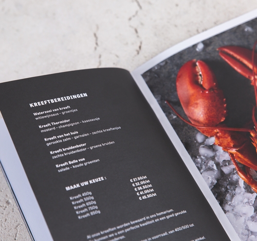 Culinaire folder wouters kwaliteitsvis pagina kreeftbereidingen