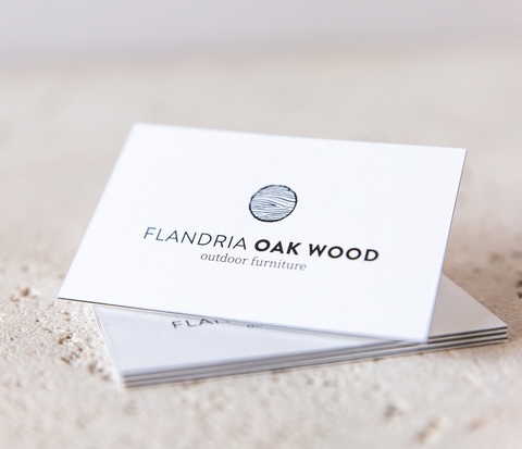 Flandria Oak Wood visitekaartjes met gekleurde kern