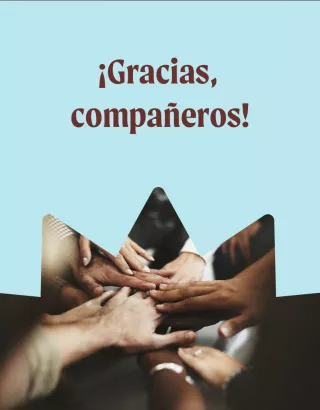foto van handen op elkaar en de tekst gracias, companeros